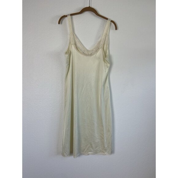 Maidenform Vintage 60s Slip Dress Off White Womens Sm/Med Lace Satin Coquette - Picture 2 of 9
